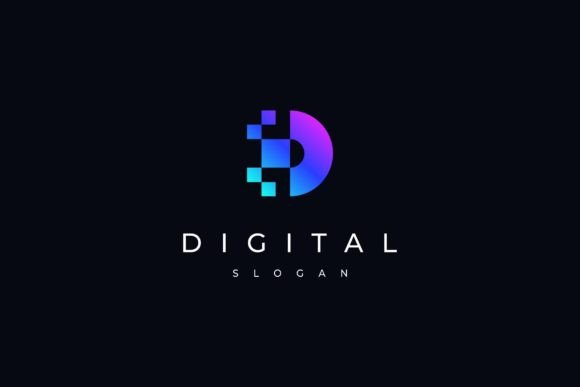 Letter D Pixel Digital Modern Logo: A Designer's Flexible Asset