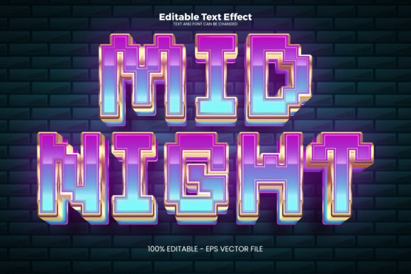 Midnight Pixel Neon Text Effect: A Modern Design Asset