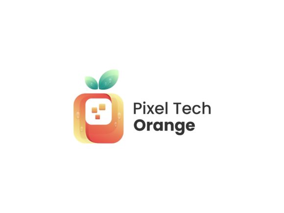 Orange Pixel Gradient Logo: A Modern Vector Asset
