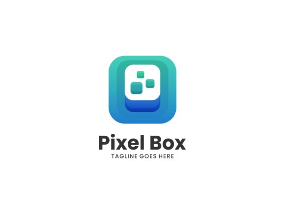Pixel Box Gradient Logo: A Modern Vector Asset for Brand Identity