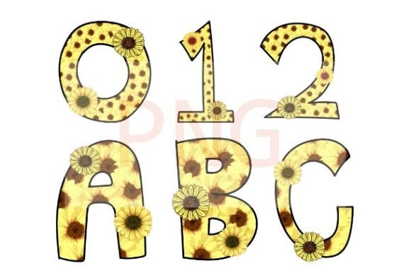 Sunflower Font Numbers Png Flower: A Creative Asset for Designers