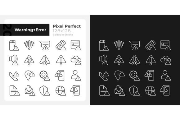 Warning Signals Pixel Perfect Icon Set: Practical Visual Safety
